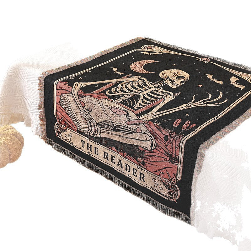 Home Decor Tapestry-Zen Meditation with Skeleton