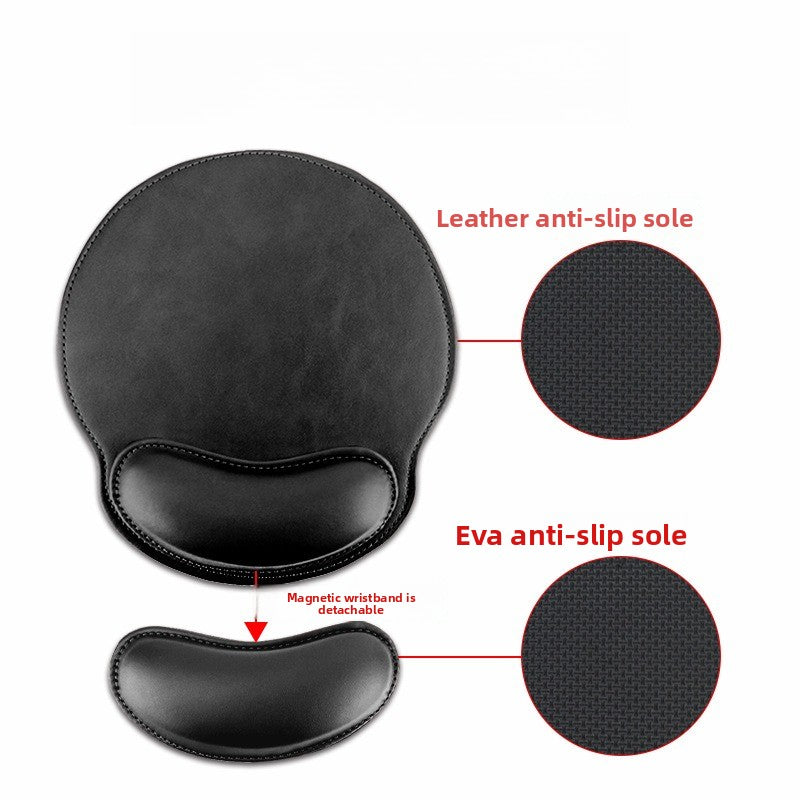 PU Leather - Wrist Guard Mouse Pad - Magnetic Suction