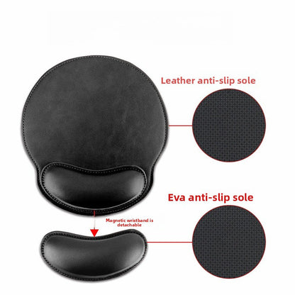 PU Leather - Wrist Guard Mouse Pad - Magnetic Suction