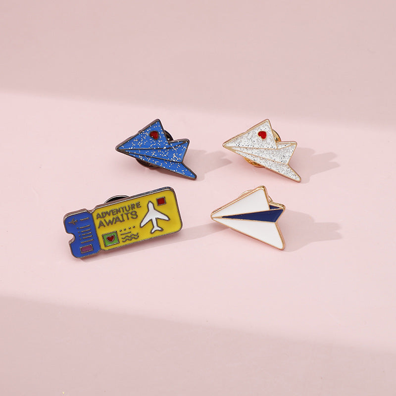 Plane Travel Enamel Pin for Backpacks  by CAVE