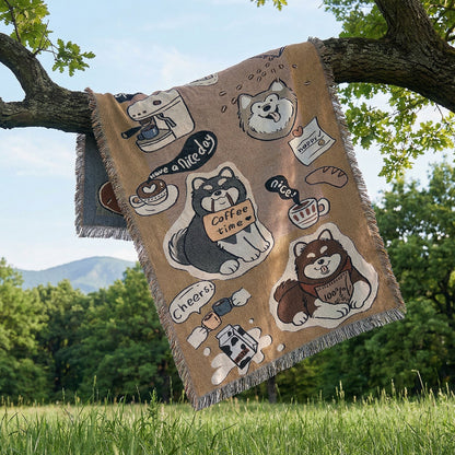 Home Decor Tapestry- Happy Planet for Coffee Puppies