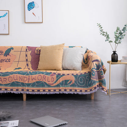 Home Decor Blanket- World Map