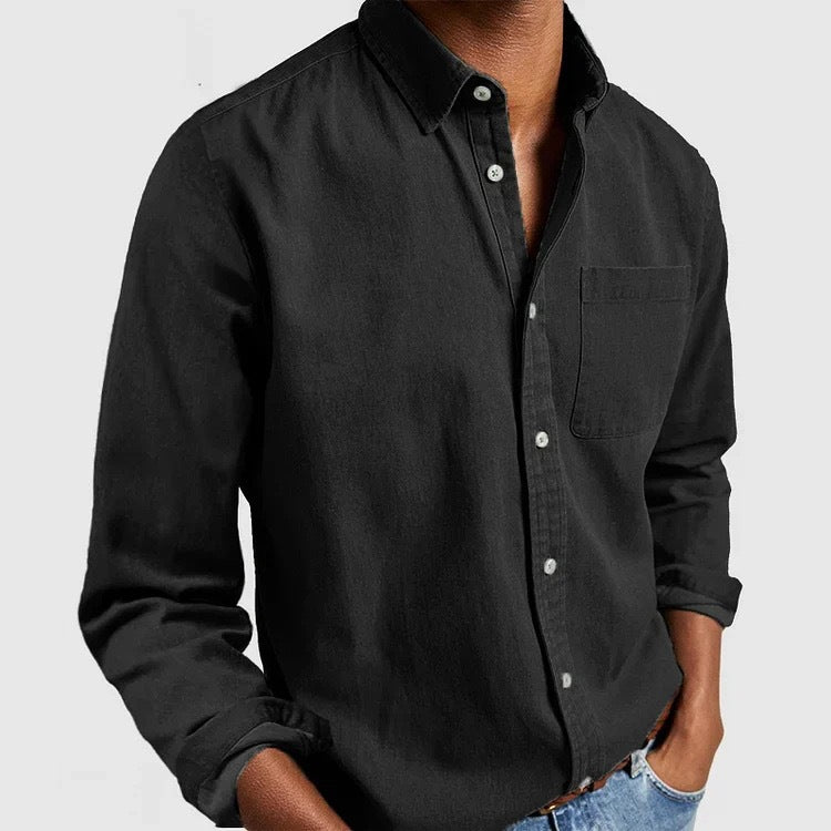 Men's Shirt - Long Sleeve Lapel