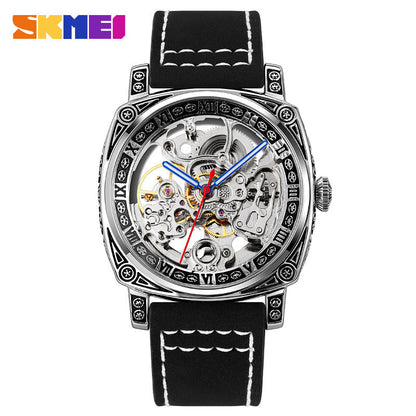 SKMEI Fashion Hollow Carved Square Men's Mechanical Watch-9271