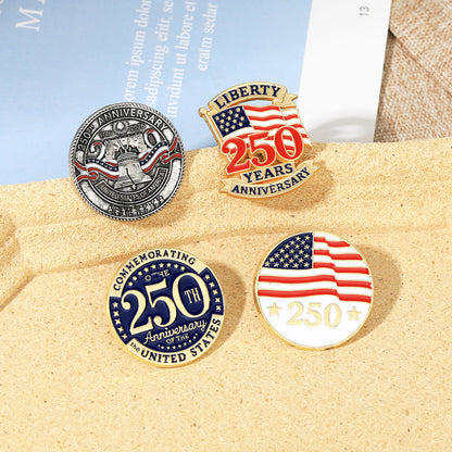 US Flag 250 Travel Enamel Pin for Backpacks  by CAVE