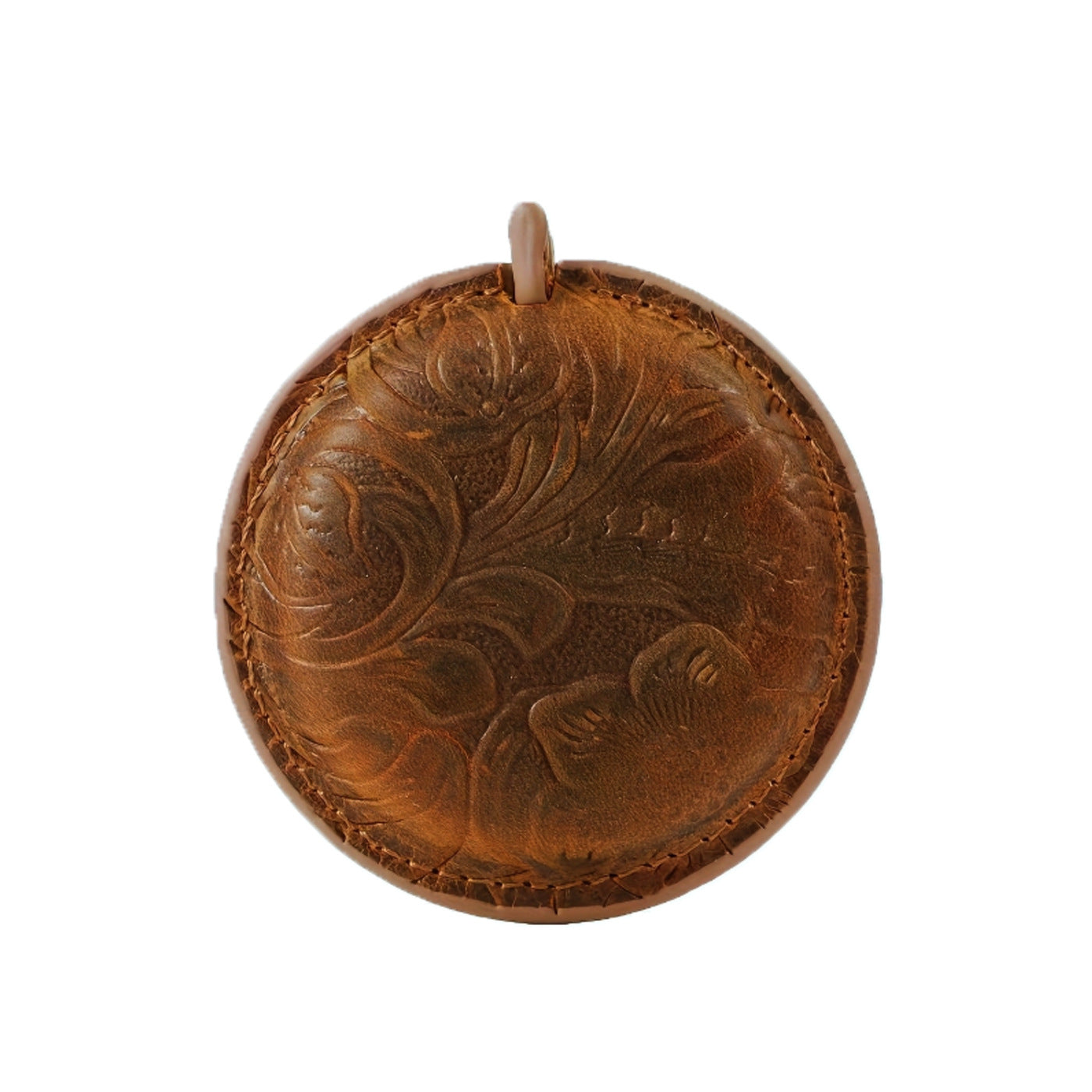 Crazy Horse leather handmade tape measure (solid color/engraved)