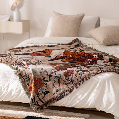 Home Decor Tapestry-Forest Fox Woven Throw