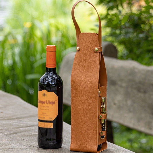 Pu leather - single red wine packaging bag