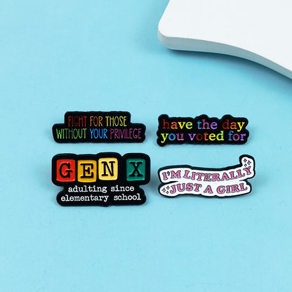 Alphabet Travel Enamel Pin for Backpacks  by CAVE