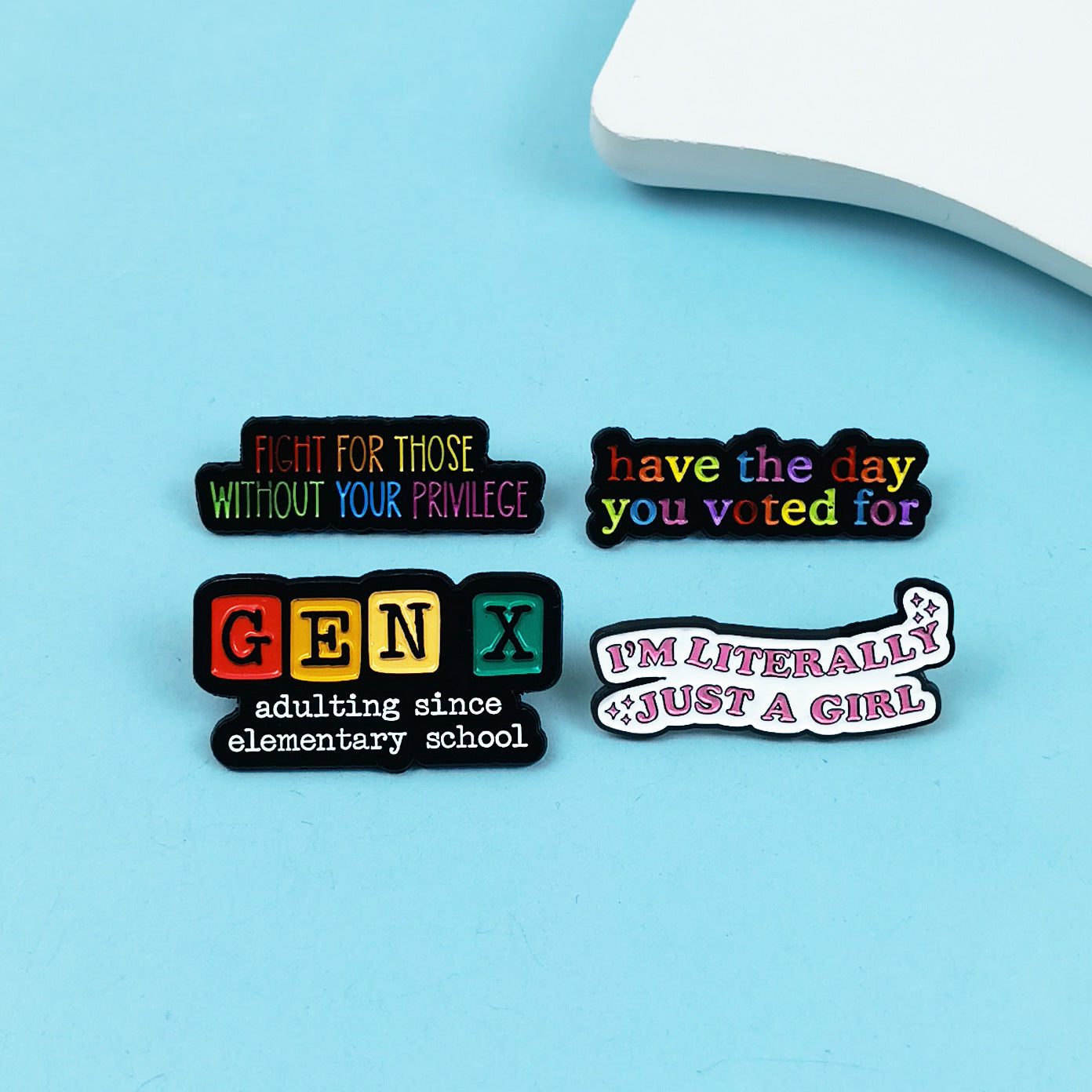 Rainbow Alphabet Travel Enamel Pin for Backpacks  by CAVE