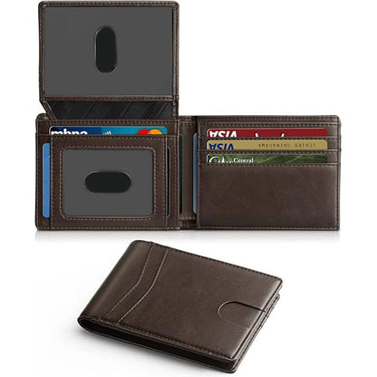 Wallet - Double Fold Short Microfiber Wallet RFID Anti-Theft Men's Wallet