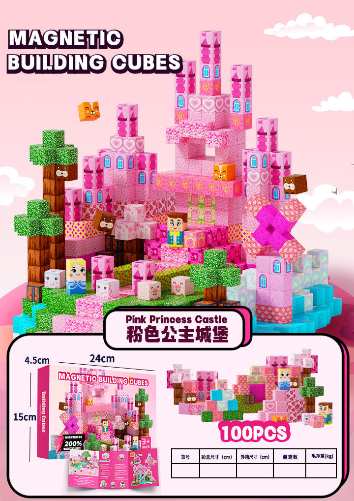 PIXEL CUBE Magnetice-[Pink Castle]-100PCS