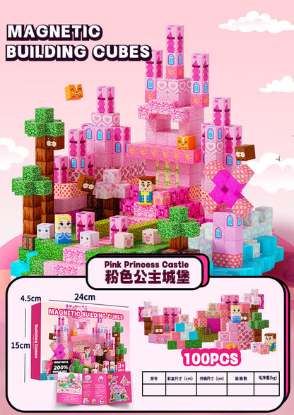 PIXEL CUBE Magnetice-[Pink Castle]-100PCS