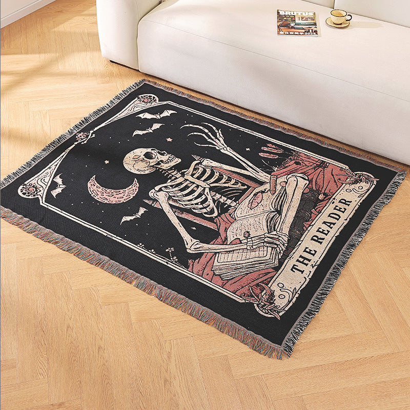 Home Decor Tapestry-Zen Meditation with Skeleton