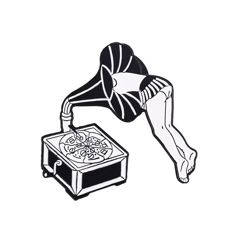 Gramophone Travel Enamel Pin for Backpacks  by CAVE