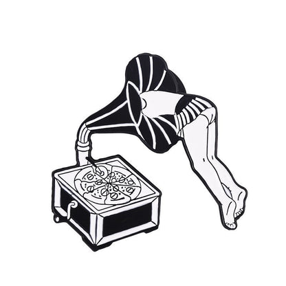Gramophone Travel Enamel Pin for Backpacks  by CAVE