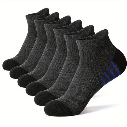 5 Pairs Pack-Men's black and white short boat socks