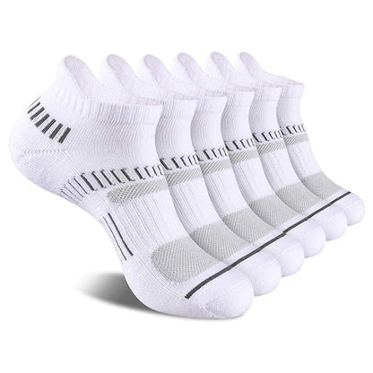 5 Pairs Pack-Men's black and white short boat socks