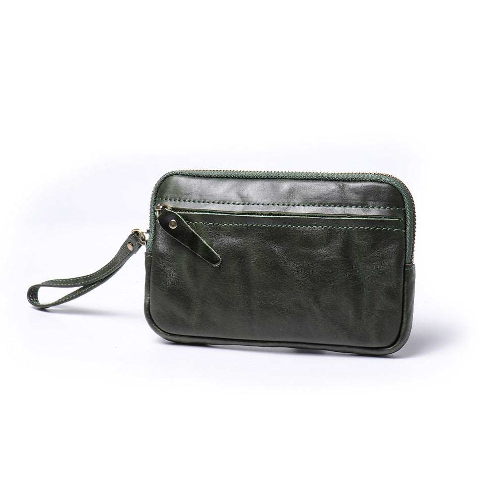 Vegetable Tanned Leather - Zipper Change Bag