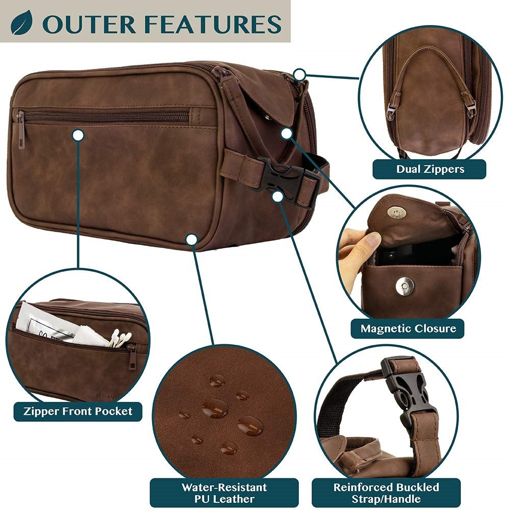 Pu leather - men's toilet bag (26.6 * 14 * 15cm)