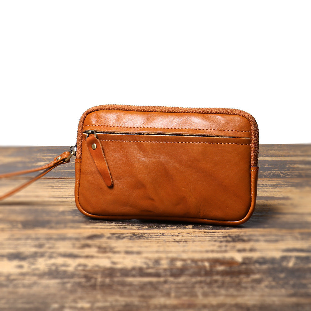 Vegetable Tanned Leather - Zipper Change Bag