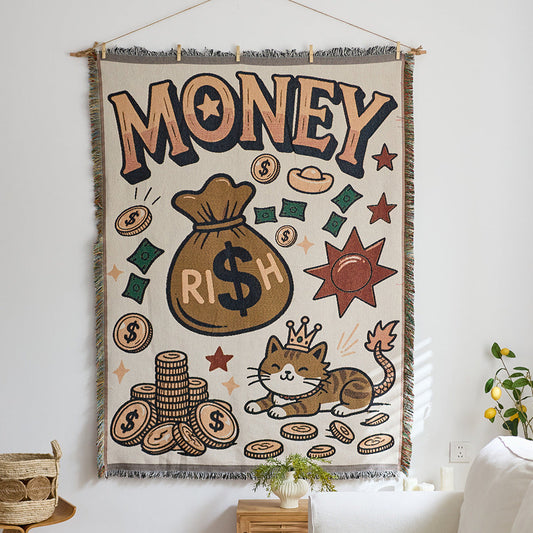 Home Decor Tapestry-Money Rich Cat Tapestry