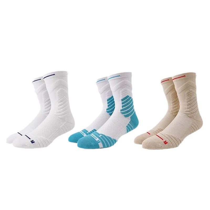 5 Pairs Pack-Men's Sweat Towel Bottom Sports Stockings.