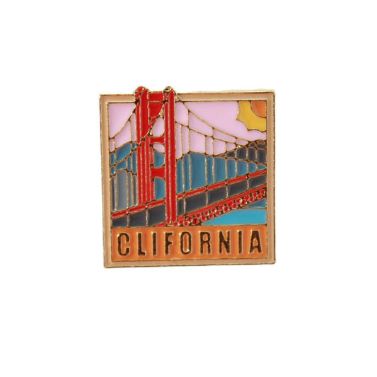 Golden Gate Book Travel Enamel Pin for Backpacks   by CAVE