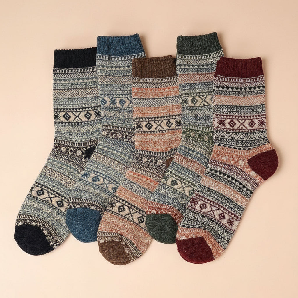 5 Pairs Pack- cotton socks package (mixed color pre-pack)