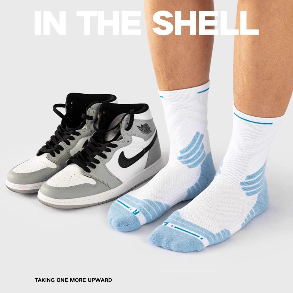 5 Pairs Pack-Men's Sweat Towel Bottom Sports Stockings.