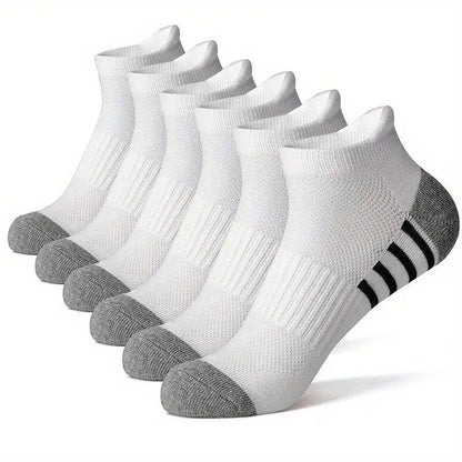 5 Pairs Pack-Men's black and white short boat socks