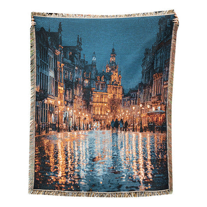 Home Decor Tapestry-Vintage European Cityscape Throw
