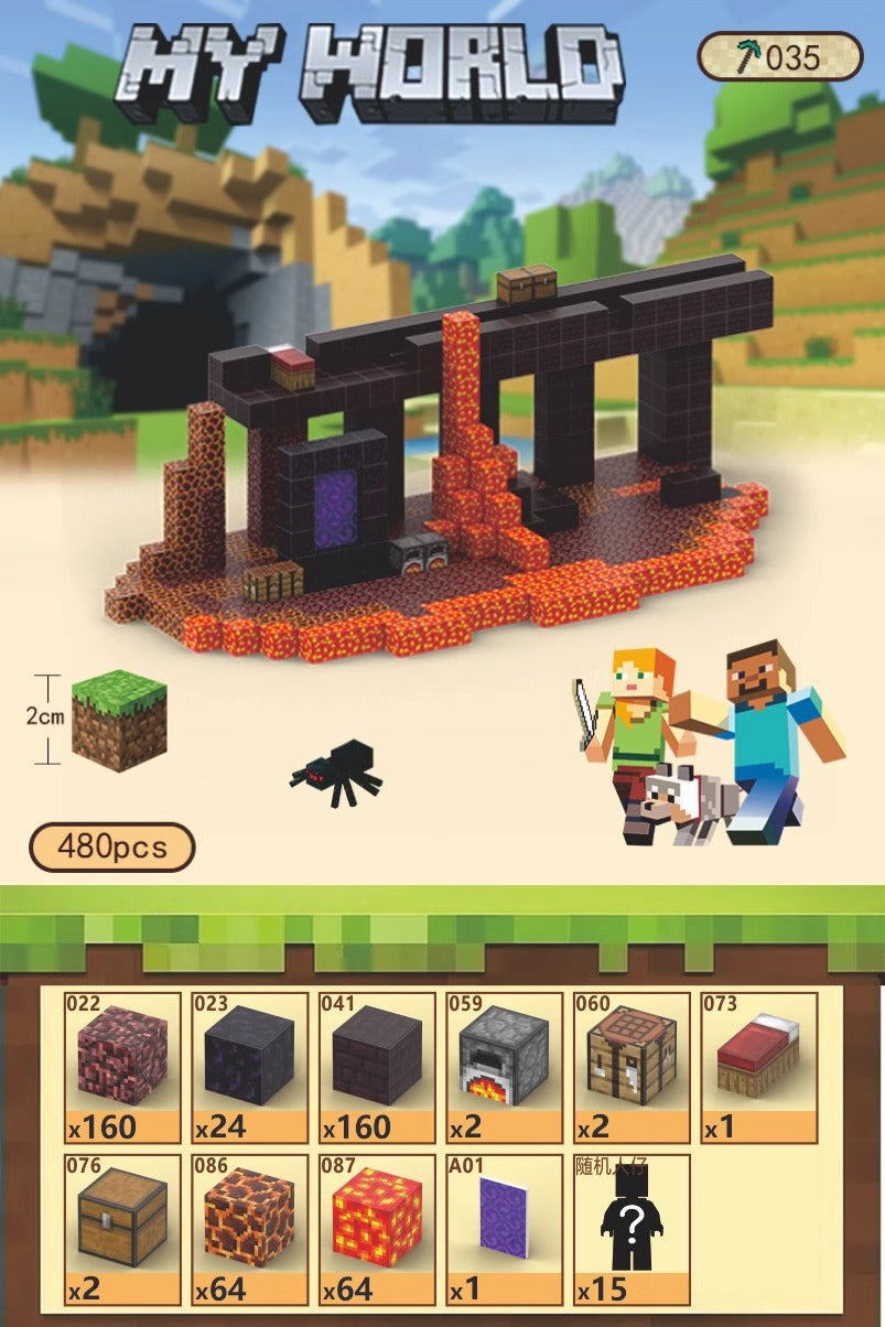 PIXEL CUBE Magnetic- [Hell Portal] 480pcs+15dolls