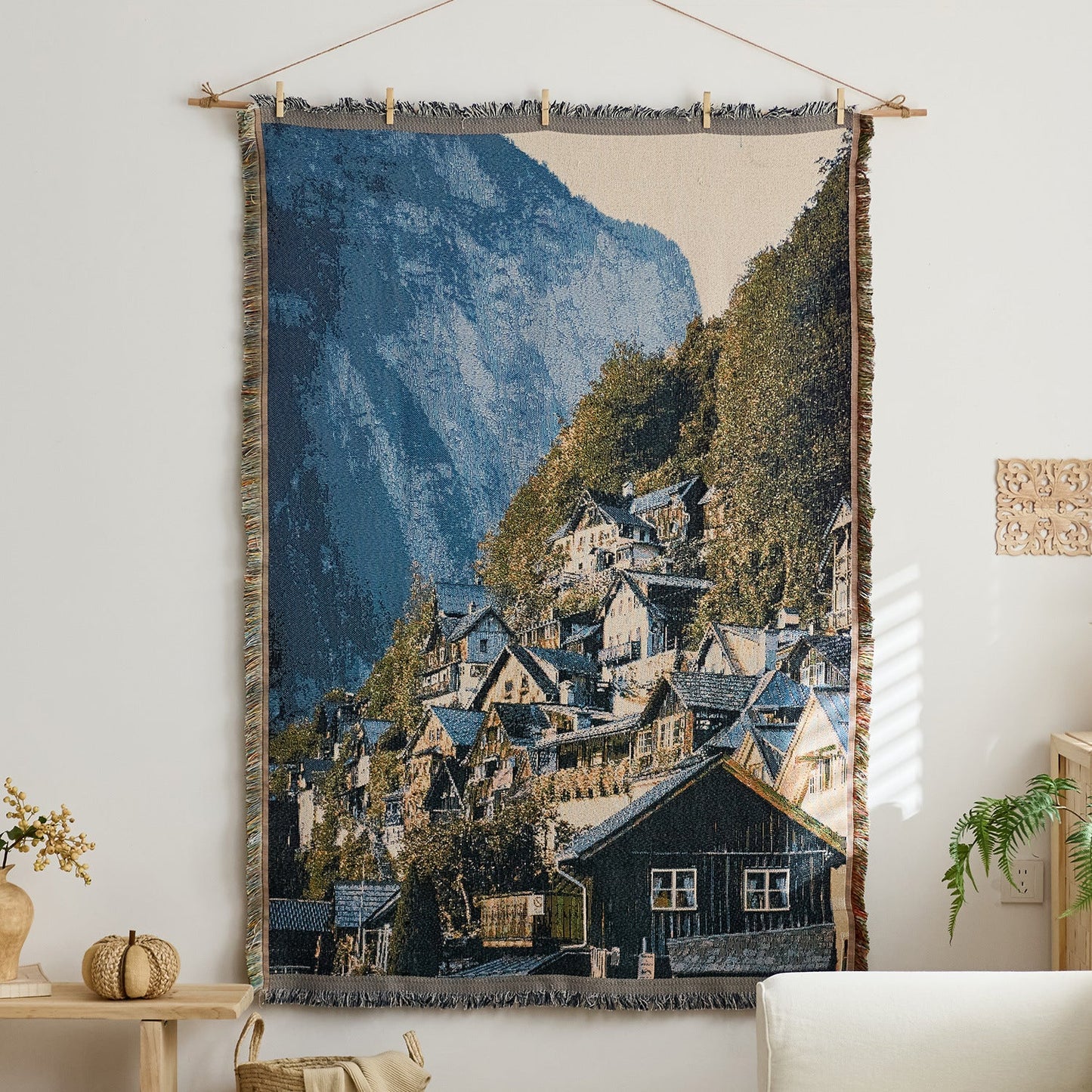 Home Decor Tapestry-Mountain corner dwelling