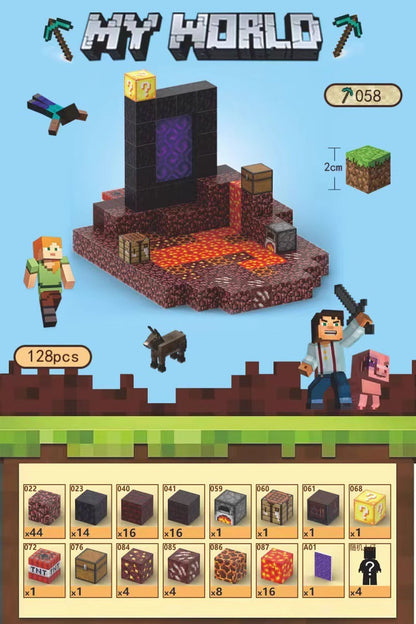 PIXEL CUBE Magnetic- [Lower Bound] 128pcs+4dolls