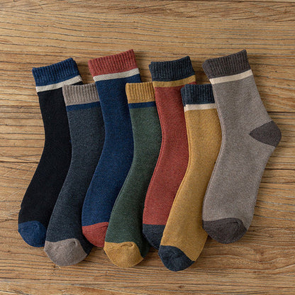 5 Pairs Pack-Winter color matching tube socks