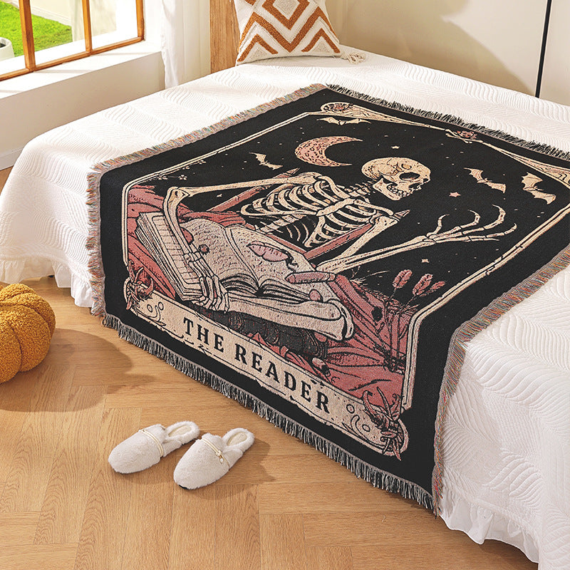 Home Decor Tapestry-Zen Meditation with Skeleton