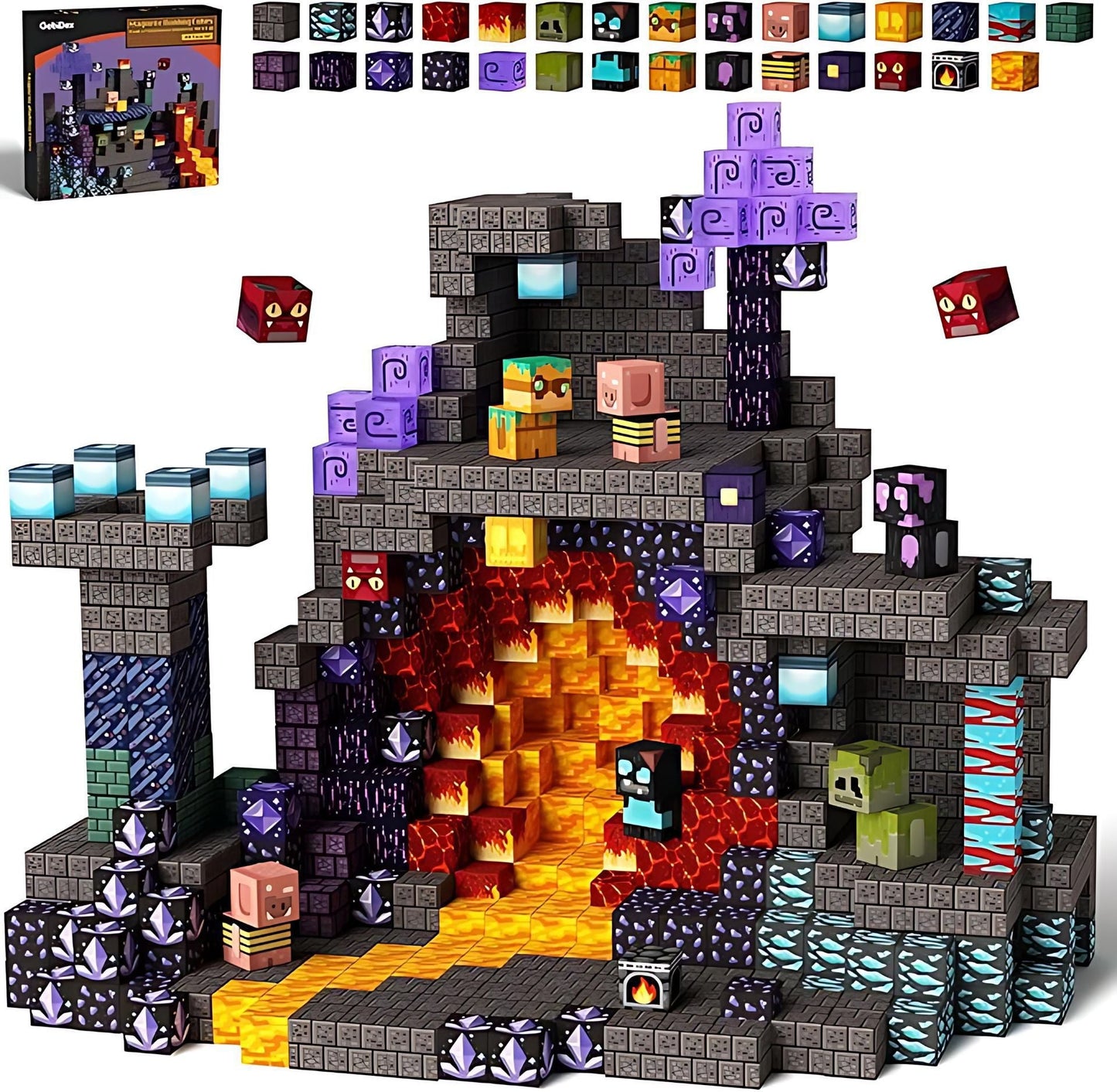 PIXEL CUBE Magnetic- [Dark Cave] 100pcs