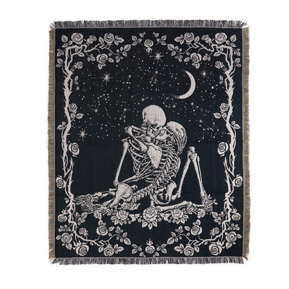 Home Decor Tapestry-Skeleton Lovers Moon Tapestry