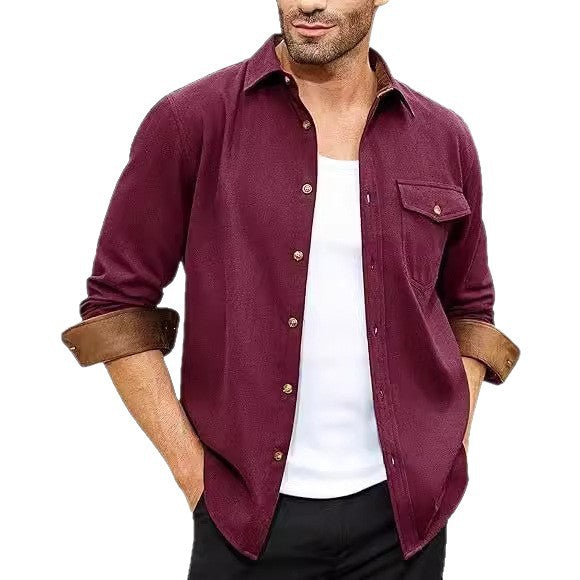 Men's Shirt - Long Sleeve Plain Neck