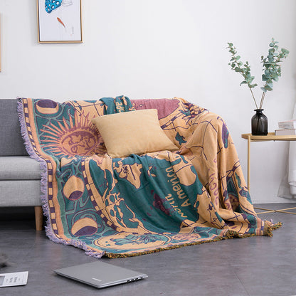 Home Decor Blanket- World Map