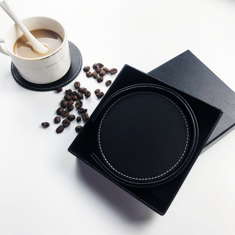 PU leather teacup mat - heat insulation and anti-scalding (round/square)