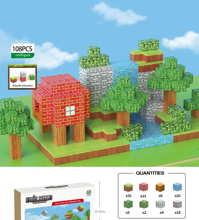 PIXEL CUBE Magnetice- [Amazon Forest] 108pcs