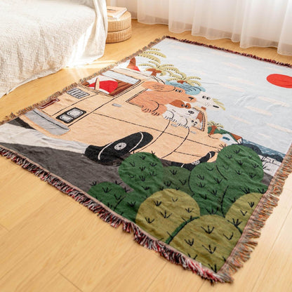 Home Decor Tapestry-Dog Car