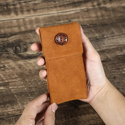 Vintage Velvet Leather Watch Bag - Handmade (Single)