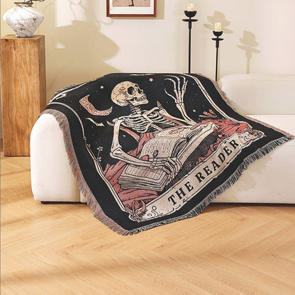 Home Decor Tapestry-Zen Meditation with Skeleton