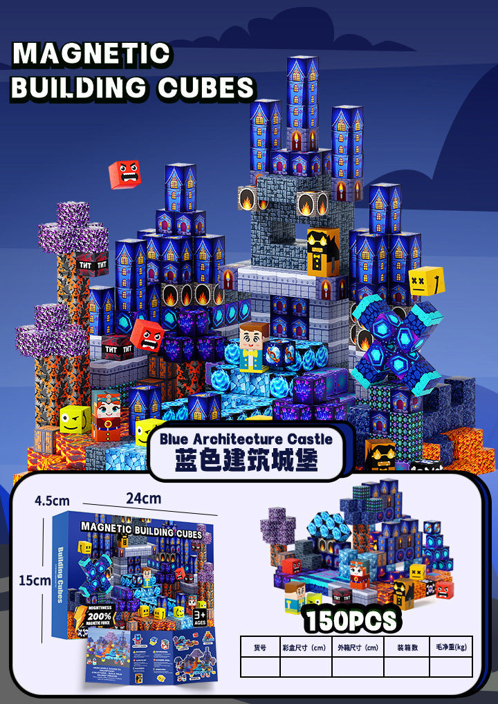 PIXEL CUBE Magnetice-[Blue Castle]-150PCS