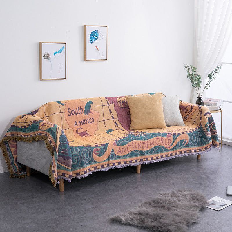 Home Decor Blanket- World Map