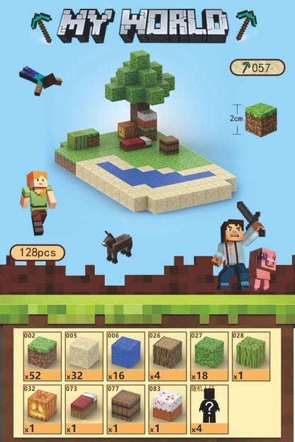 PIXEL CUBE Magnetic- [Beach] 128pcs+4dolls