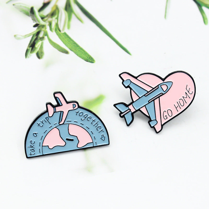 Globe Travel Enamel Pin for Backpacks  by CAVE